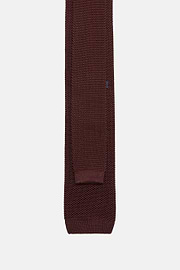 Knitted Tie, Burgundy, hi-res