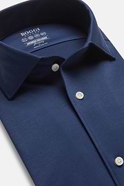 Camisa Estilo Polo De Punto Jersey Japonés Corte Regular, Azul  Marino, hi-res