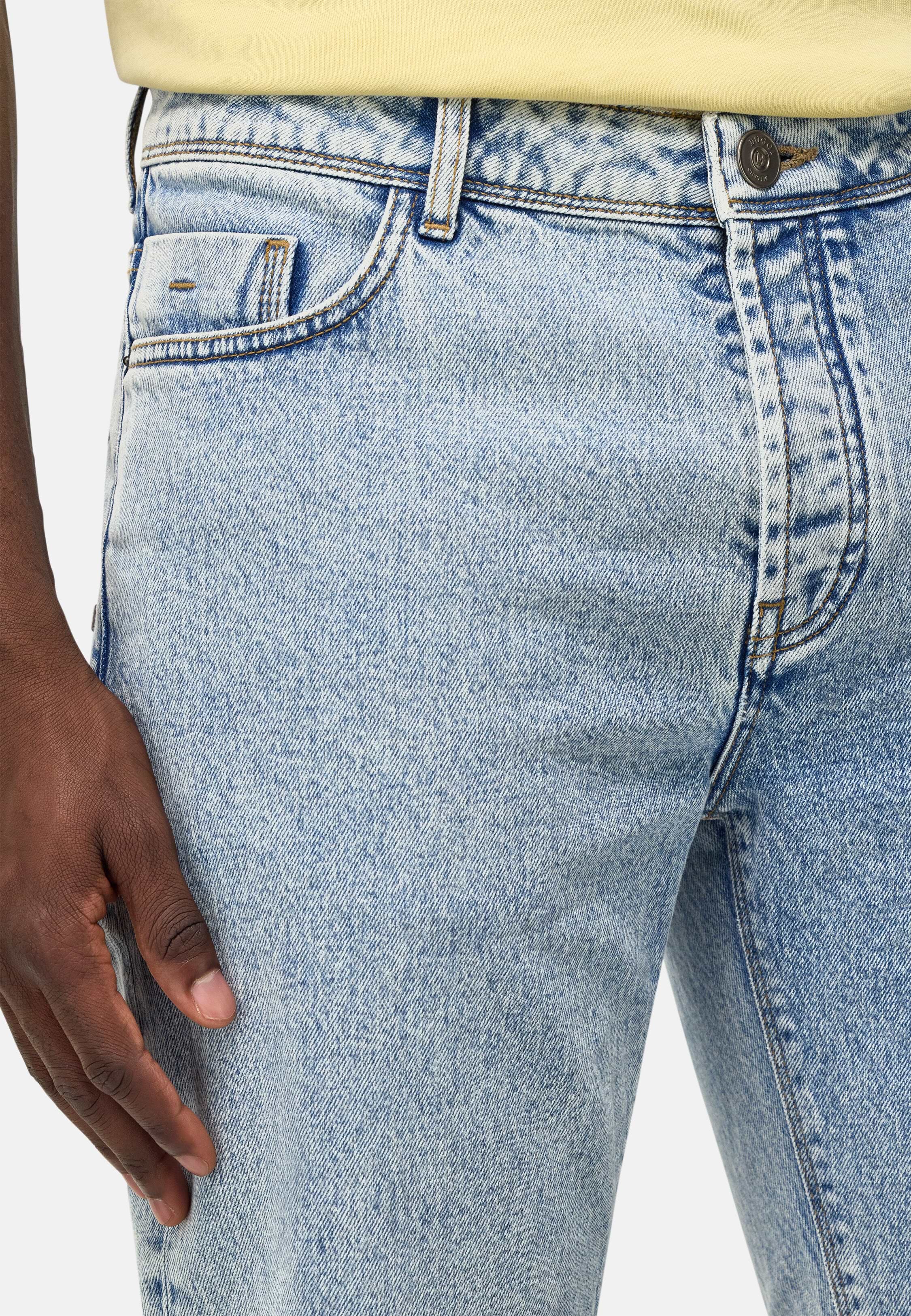 Men's Light Blue Stretch Denim Jeans | Boggi Milano