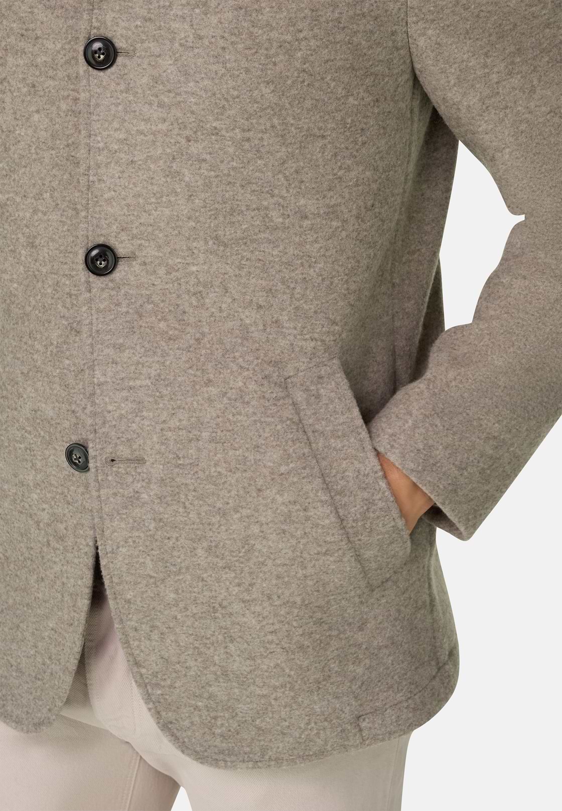 Caban in Gemengd Wol Cashmere Gemêleerd, Grey, hi-res, 5