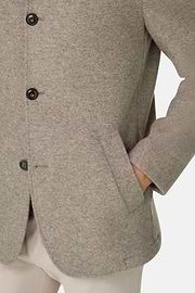 Caban in Gemengd Wol Cashmere Gemêleerd, Grey, thumb, 5