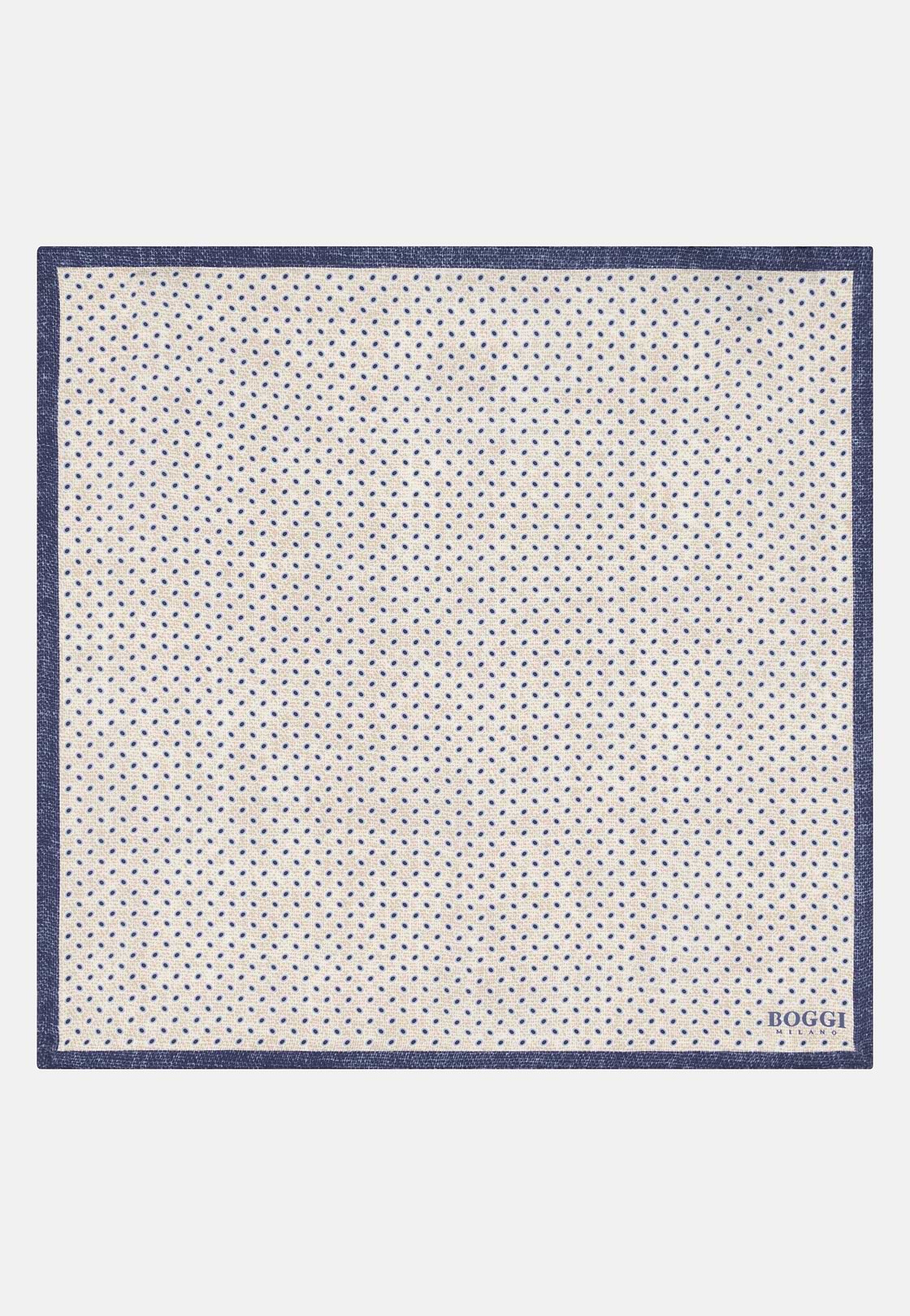 Micro Geometric Silk Pocket Square, Cream, hi-res, 2