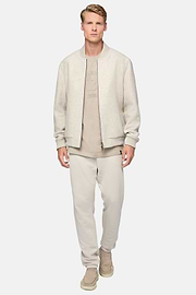 Bomber Jacket In Padded Wool, Sand, hi-res