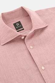 Camicia In Lino Regular Fit, Rosa, thumb, 5