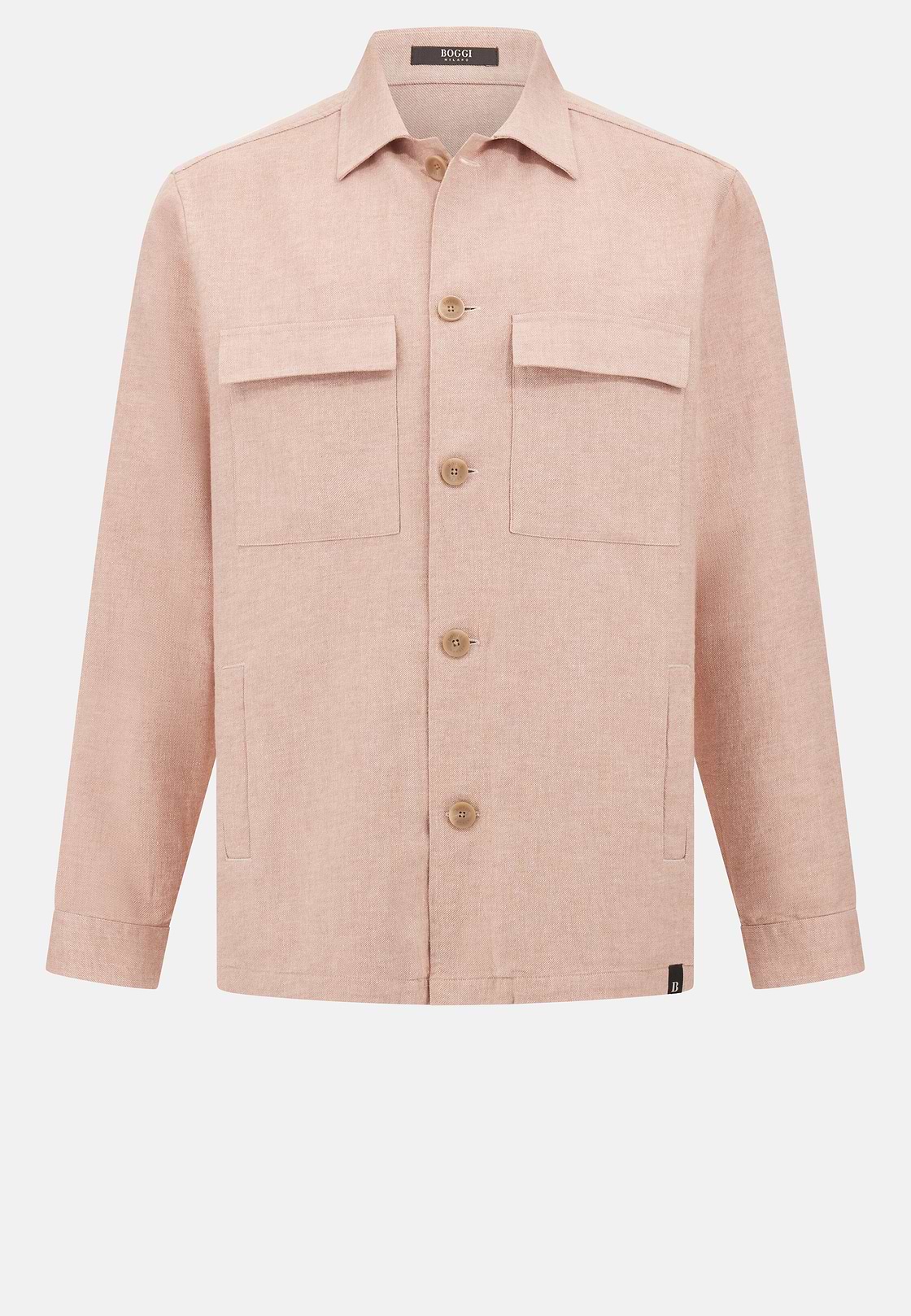 Link Shirt Jacket in Linen and Cotton, Rot, hi-res