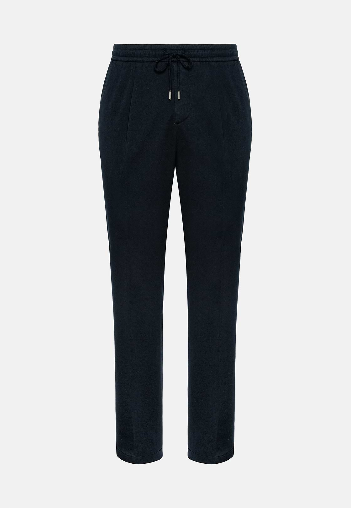 City Trousers in Stretch Cotton Tencel, Navy blue, hi-res