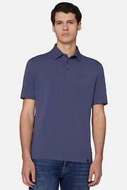 Polo En Coton Supima Stretch, Bleu, hi-res