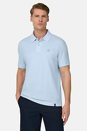 Polo In Pique Di Cotone Oxford, Azzurro, thumb, 1