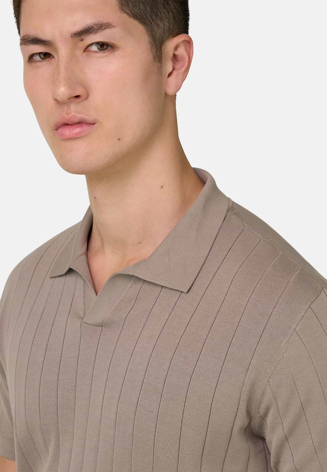 Polo Di Maglia In Cotone Seta, Taupe, hi-res, 4