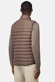 Gilet In Technical Fabric With Goose Down, Taupe, hi-res