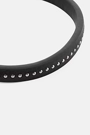 Leather Bracelet with Steel Studs, SLVR, thumb, 2
