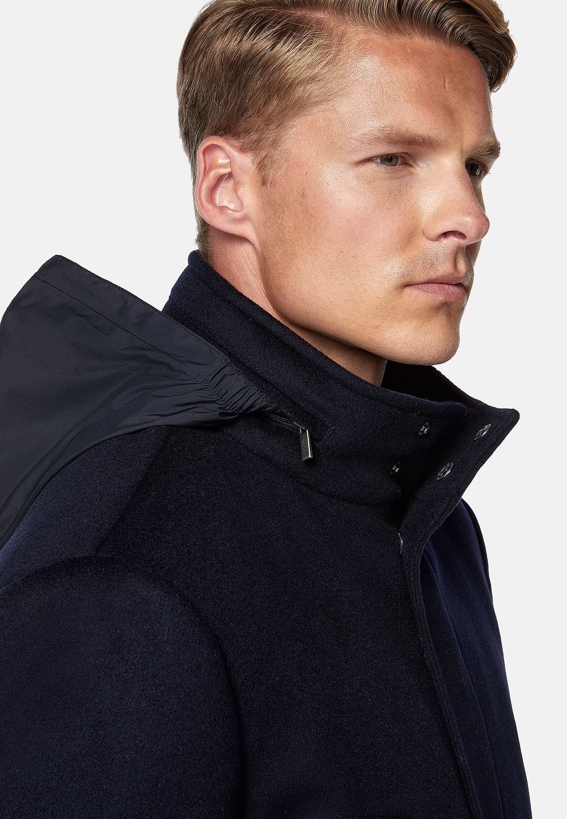 Car Coat Aus Kaschmir-Wolle, Gefüttert, Navy blau, hi-res