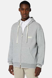 Sweat Full Zip B939 En Mélange Coton Nylon, Gris, hi-res