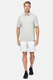 Polo Shirt In Stretch Supima Cotton, Light grey, hi-res