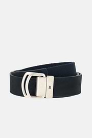 Ledergürtel mit elastischem Band, Navy blau, thumb, 1