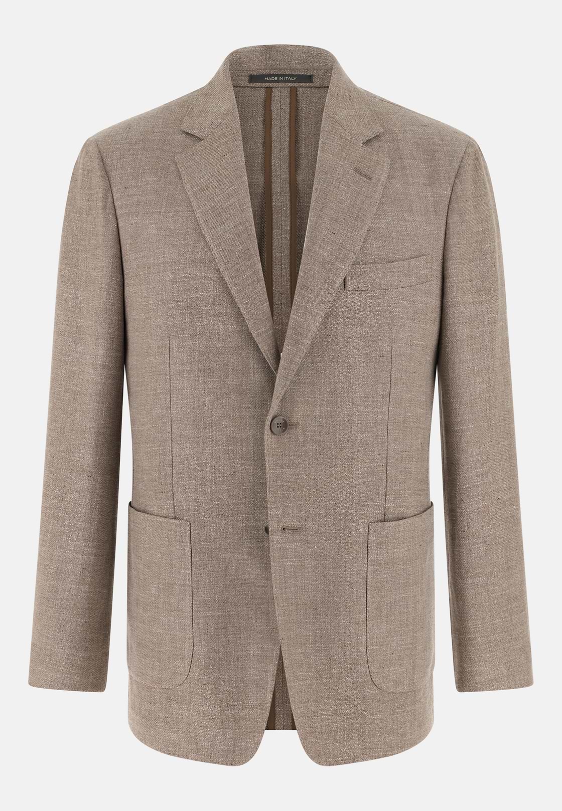 Giacca In Lana Lino E Seta, Taupe, hi-res, 5