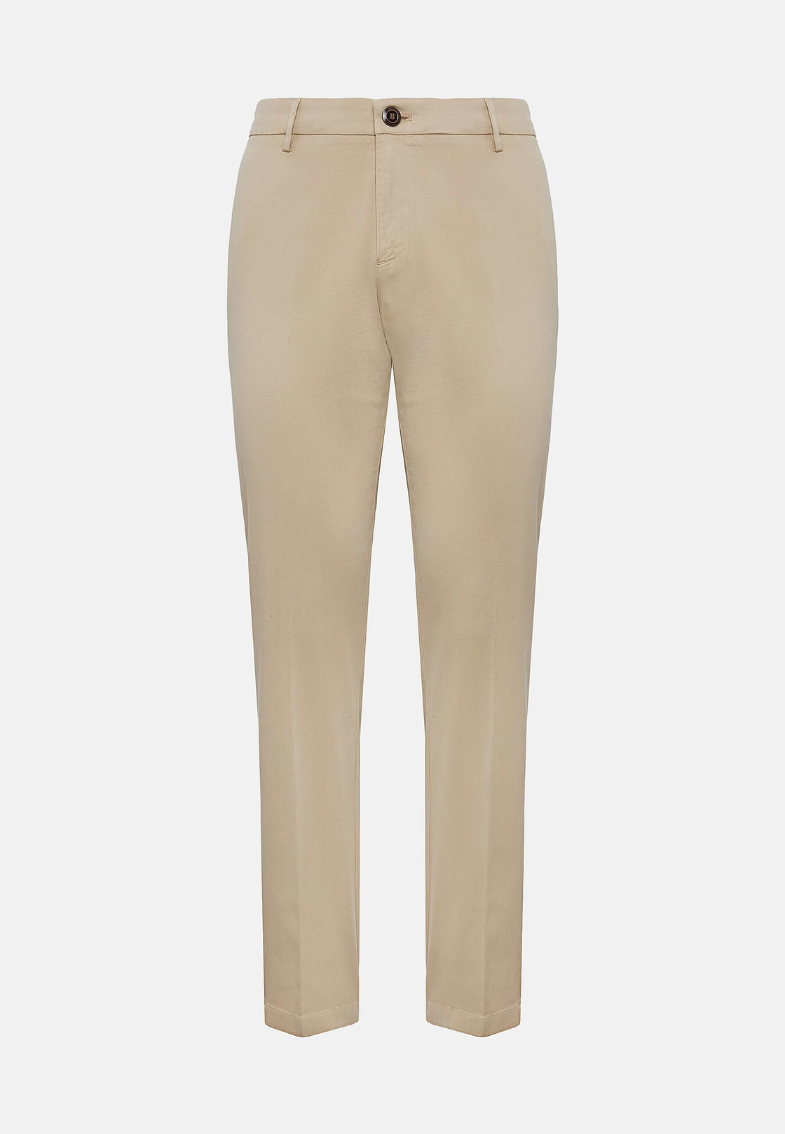 Stretch Cotton Trousers, Beige, hi-res