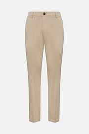 Stretch Cotton Trousers, Beige, hi-res