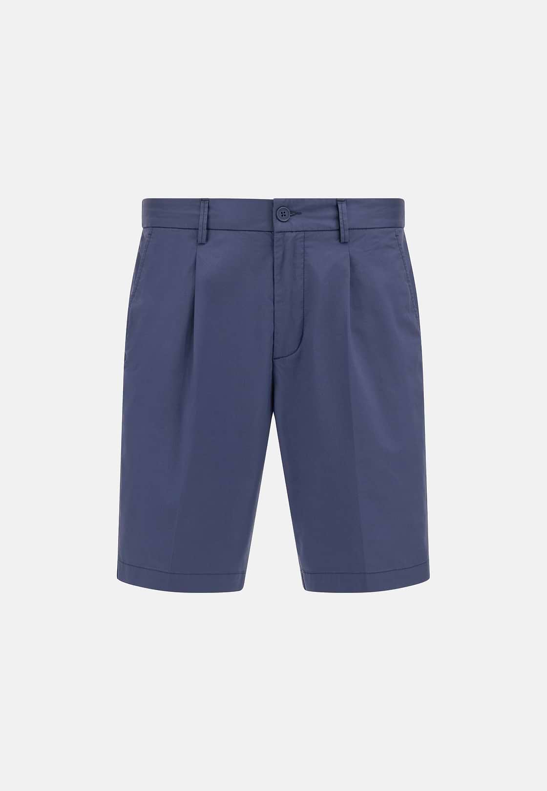 Stretch Cotton Bermuda Shorts, Air-blue, hi-res
