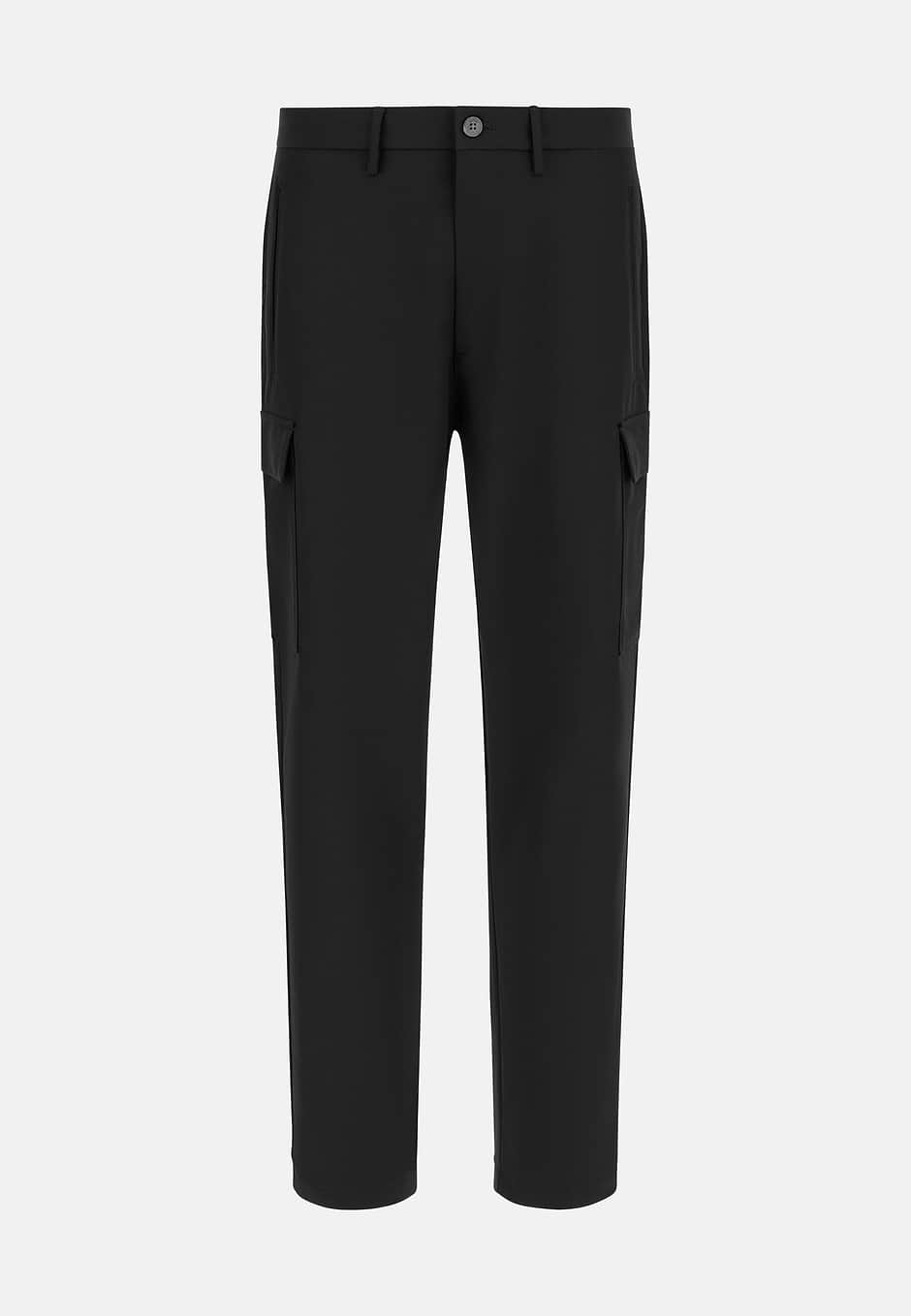 Trousers in Pure Travel Wool, Black, hi-res