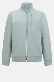 Sweat-Shirt Full Zip En Mélange Coton Et Scuba Léger, Vert Clair, hi-res
