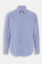 Overhemd Gestreept in Katoen Twill Regular Fit, Blue, thumb, 7