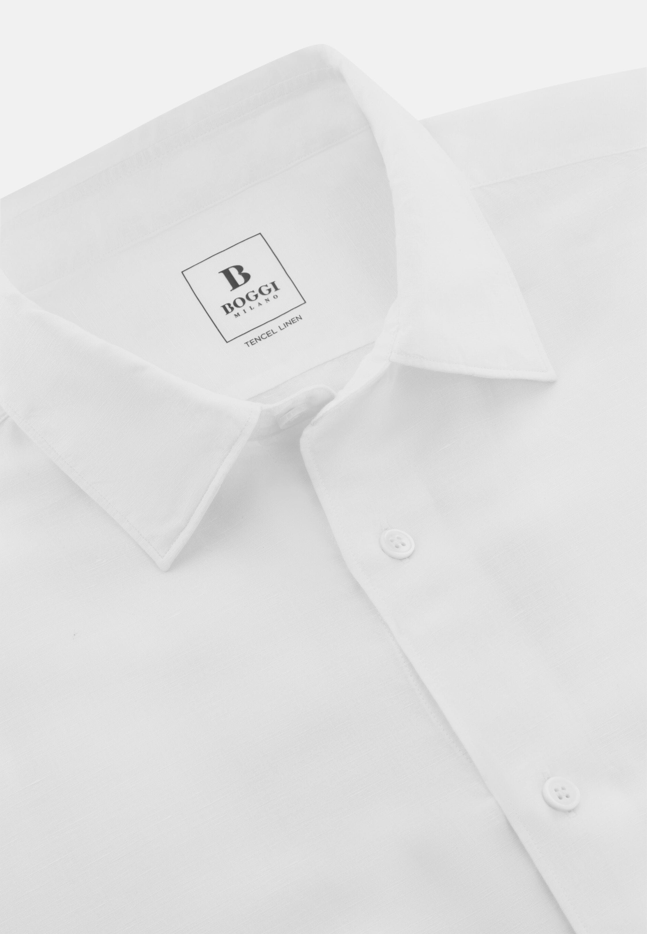 Camisa De Tencel Lino Regular Fit, Blanco, hi-res, 5