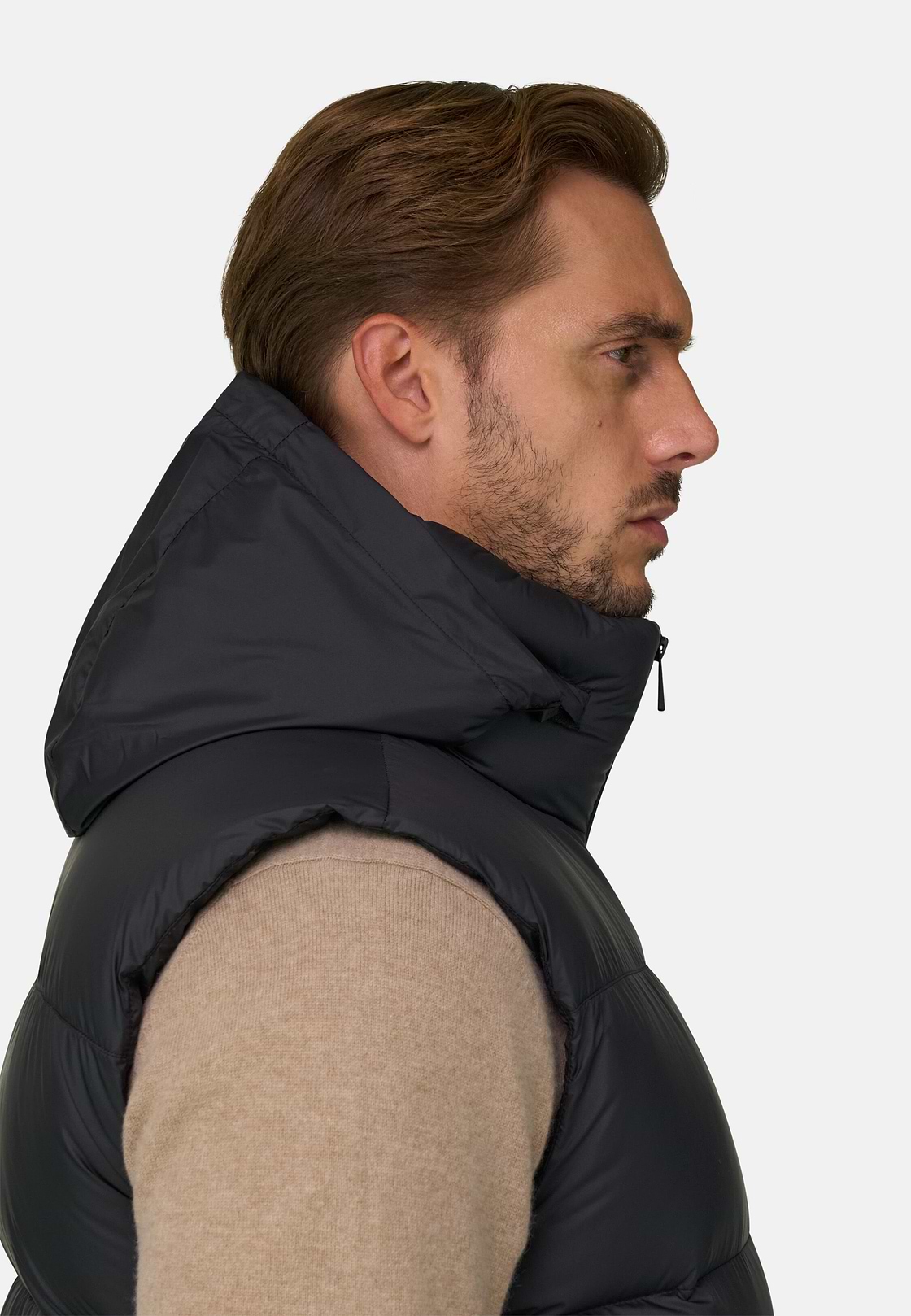 Gilet in Goose Down Technical Fabric, Black, hi-res, 5
