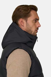 Gilet in Goose Down Technical Fabric, Black, thumb, 5
