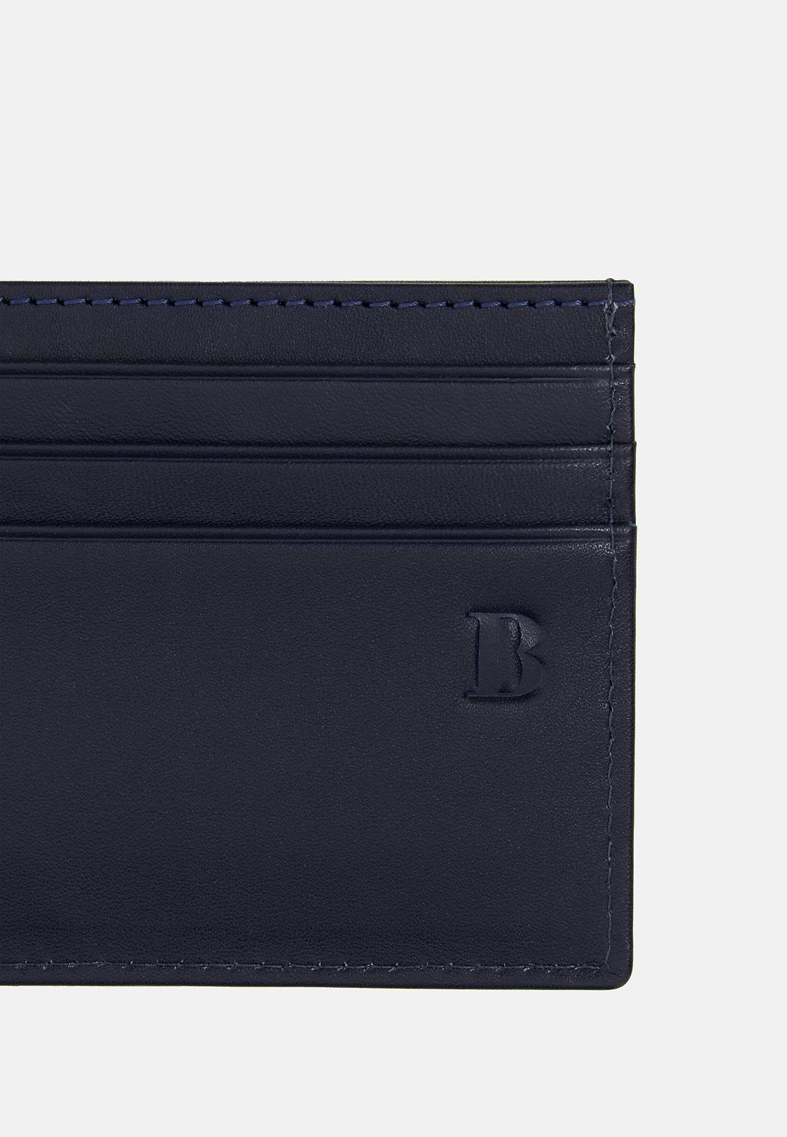 Kreditkarten-Börse Aus Leder, Navy blau, hi-res