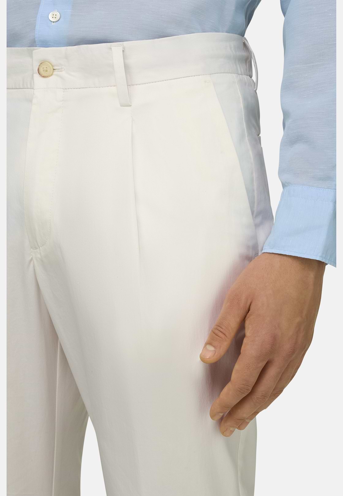 Pantalon En Coton, Crème, hi-res, 4