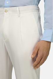 Pantalon En Coton, Crème, thumb, 4