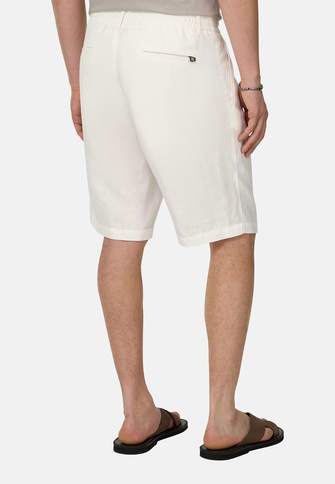 Bermudahose Aus Leinen, Weiß, hi-res, 4