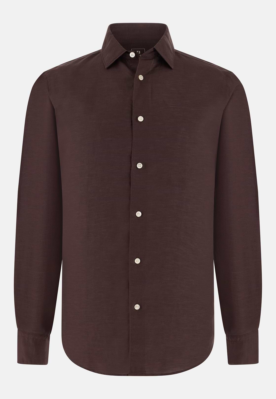 Regular Fit Tencel Linen Shirt, Dark brown, hi-res, 6