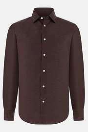 Regular Fit Tencel Linen Shirt, Dark brown, thumb, 6