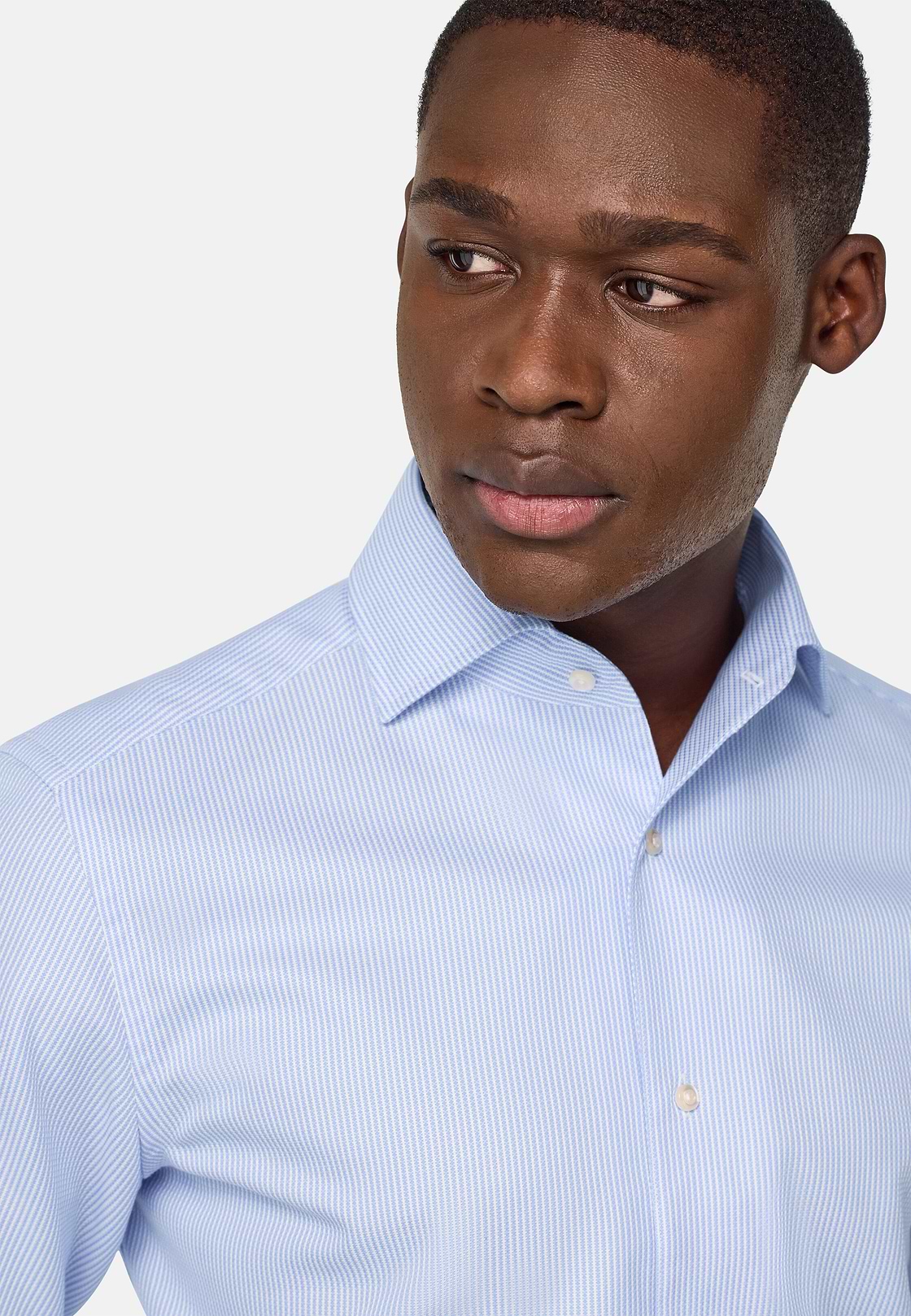 Chemise À Rayures En Coton Regular Fit, Bleu clair, hi-res