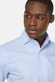 Chemise À Rayures En Coton Regular Fit, Bleu clair, hi-res