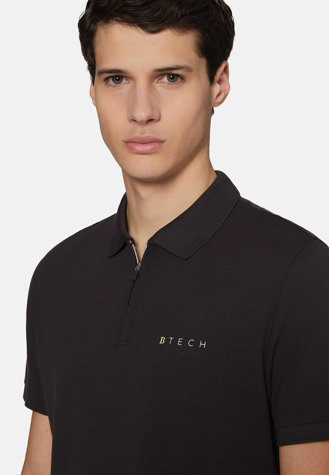 High-Performance Piqué Polo Shirt, Black, hi-res