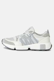Technical Fabric and Leather Trainers, Grey, hi-res