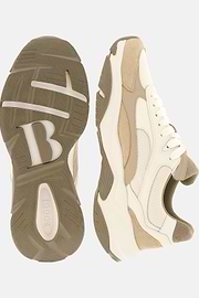 Sneaker Storm aus Leder und technischem Gewebe, Beige, thumb, 4