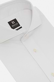 Chemise En Coton Nylon Extensible Slim Fit, Blanc, hi-res
