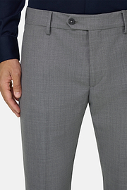 Washable Wool Stretch Trousers, Grey, thumb, 3