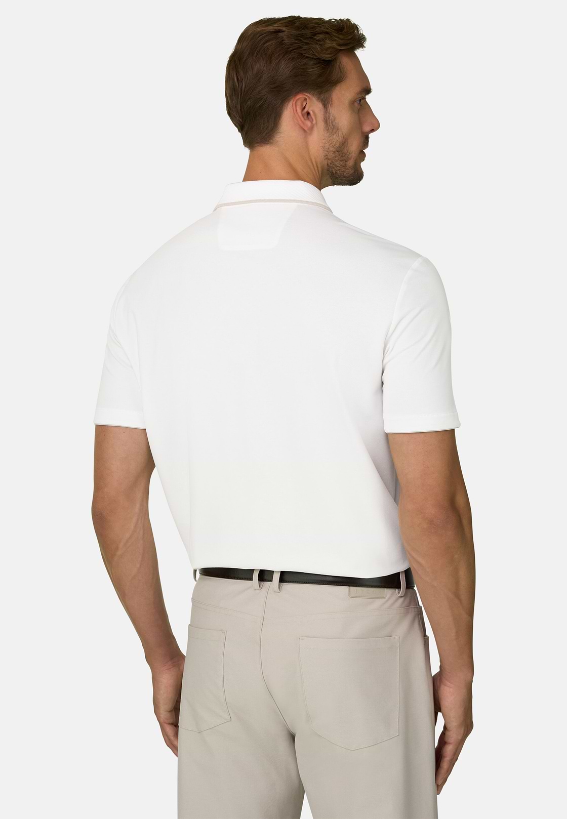 Polo aus Stretchgewebe Piqué Mischgewebe Cool Jade, Weiß, hi-res, 4
