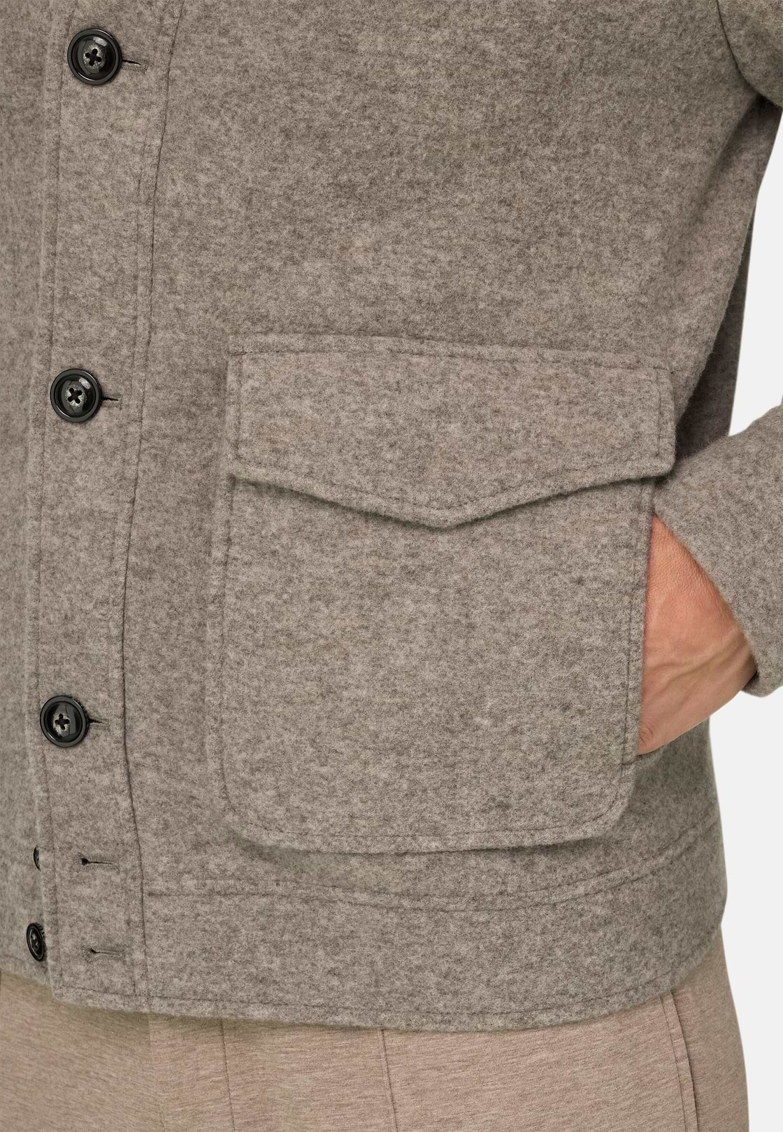 Jacket in Wool Cashmere Blend Mélange, Grey, hi-res, 5