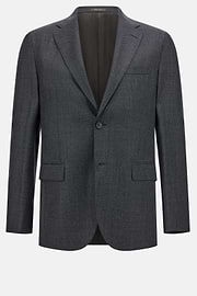 Pure Wool Bird's Eye Jacket, Medium grey, hi-res