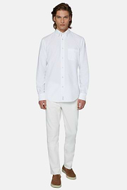 White Shirt In Organic Oxford Cotton, Regular, White, hi-res