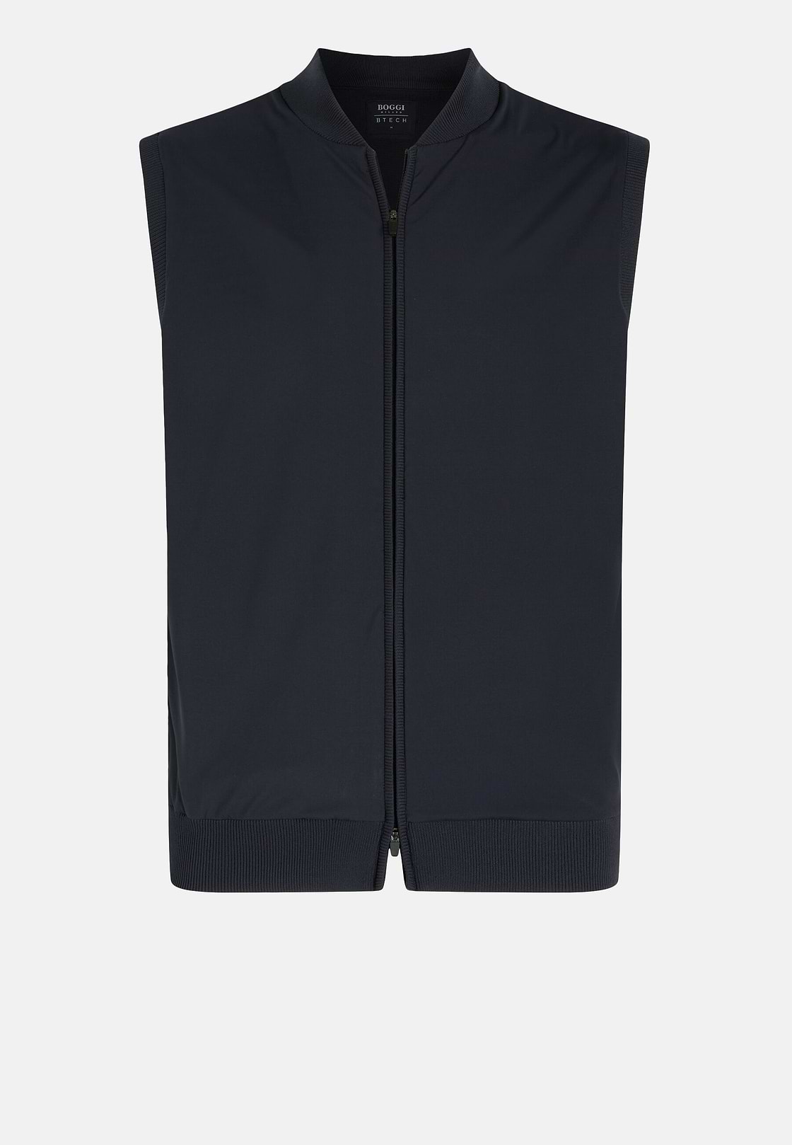 Navy Recycled and Technical Jersey Waistcoat, Navy blue, hi-res