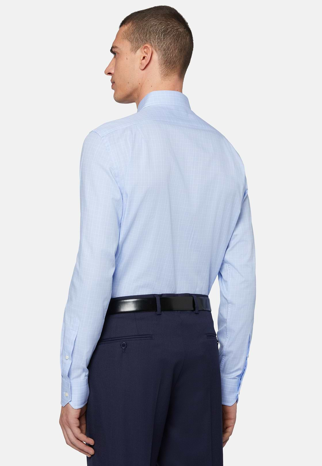 Camisa de Sarga de Algodón cuello Inglés, Azul claro, hi-res