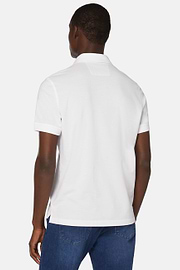 Regular Fit Cotton Pique Polo Shirt, White, hi-res