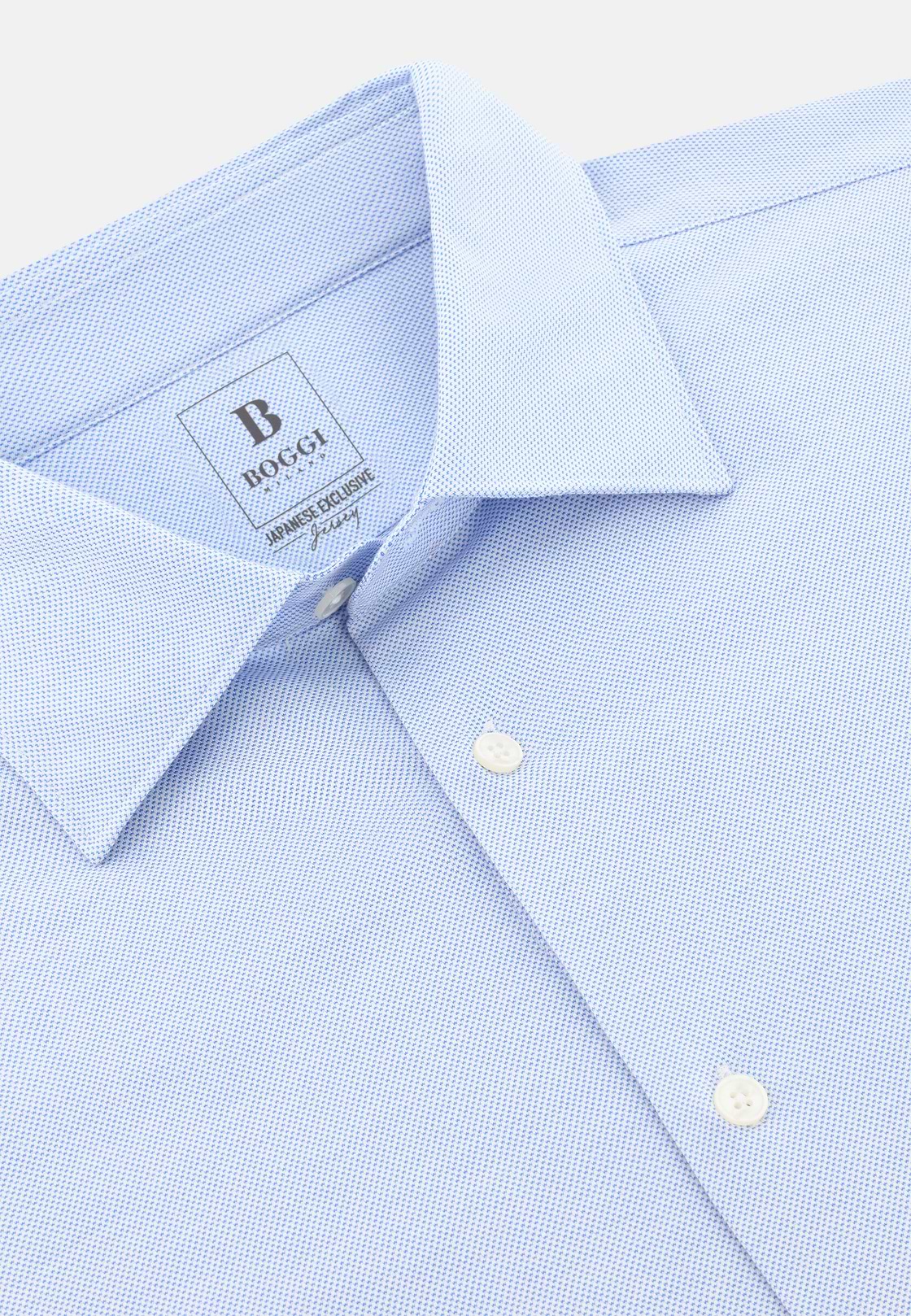 Polohemd Aus Japanischem Jersey Regular Fit, Hellblau, hi-res, 5